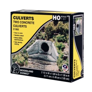 WC1262  HO scale Culvert Concrete 2 ea