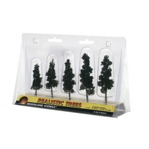 WTR1560  REALISTIC TREES- 2-4" Conifer Grn 5/Pk