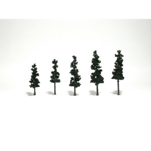 WTR1560  REALISTIC TREES- 2-4" Conifer Grn 5/Pk