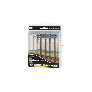 WUS2266 H0 PREWIRED POLES Double Crosbar