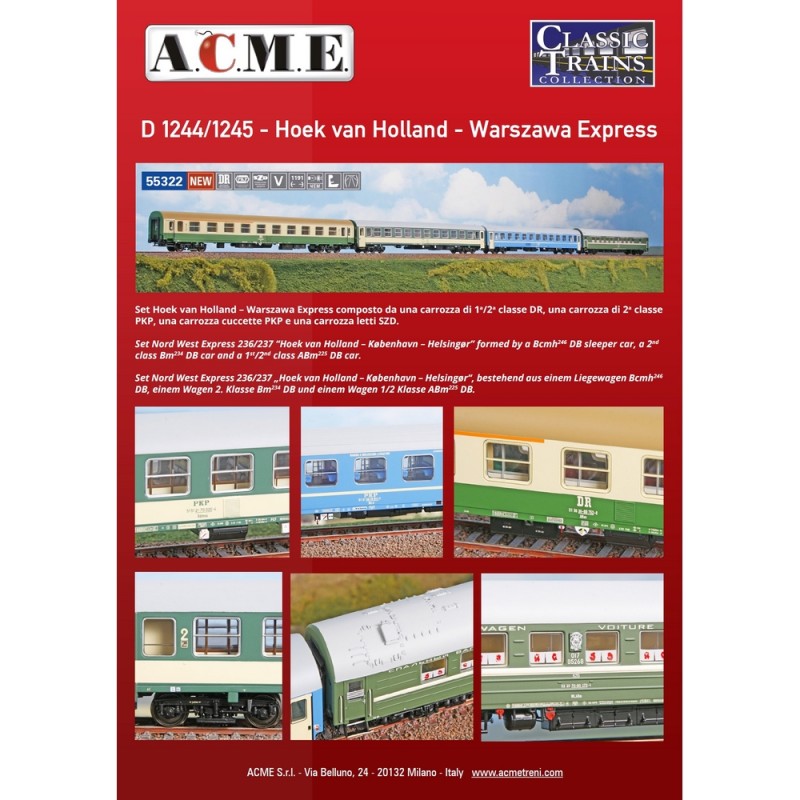 AC55322 1:87 D1244/1245-Hoek van Holland-Warsz.Exp