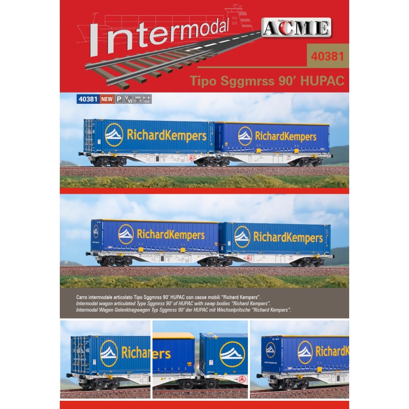 AC40381 1:87 WAG.PLATF.,typ Sggmrss 90,“HUPAC”