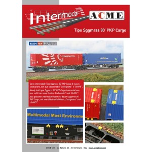 AC40394 1:87 WAG.PLAT.,Sggmrs TATRA 90ft,PKP CARGO