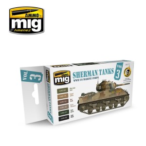 AMIG7171 ZESTAW: WWII US MARINE CORPS SHERMAN TANK