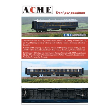 AC51021 1:87 WAGON SYPIALNY Ub DB-CIWL, ep.IV EIC
