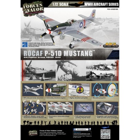 FOV-812013D 1:72 ROC P-51D Mustang Aircraft Fight