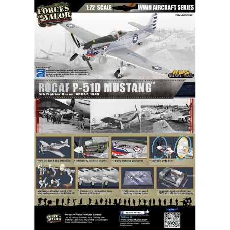 FOV-812013E 1:72 ROC P-51D Mustang Aircraft Fight