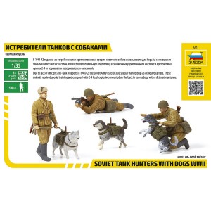 Z3611 1:35 Soviet Tank Hunters with Dogs WWII