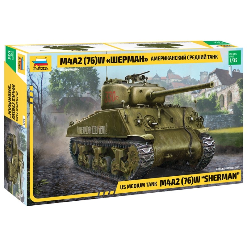 Z3645 1:35 AMERICAN MEDIUM TANK M4A2 (76)W SHERMAN