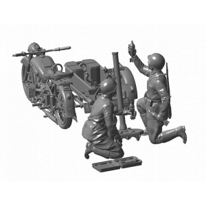 Z3651 1:35 SOVIET MOTORCYCLE M-72 W/MORTAR