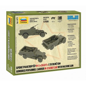 Z6273 1:100 SOVIET M-3 SCOUT CAR w/MACHINE GUN 