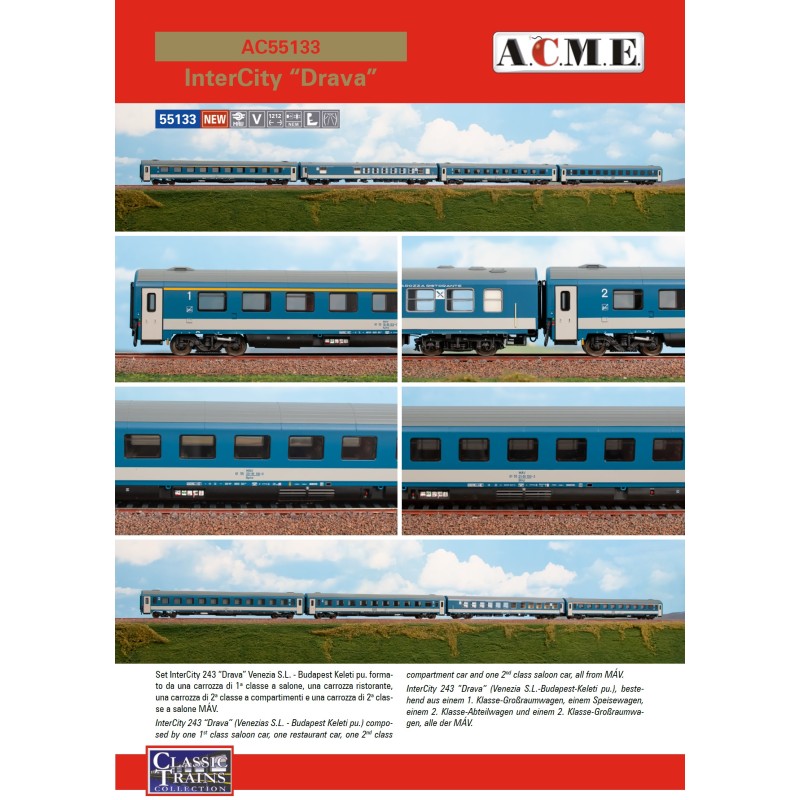AC55133 1:87 ZEST.4 WAG. MAV InterCity Drava, ep.V