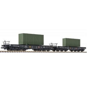 L230170 H0 2SET FLACHWAGEN BELADEN KISTEN Ep.II
