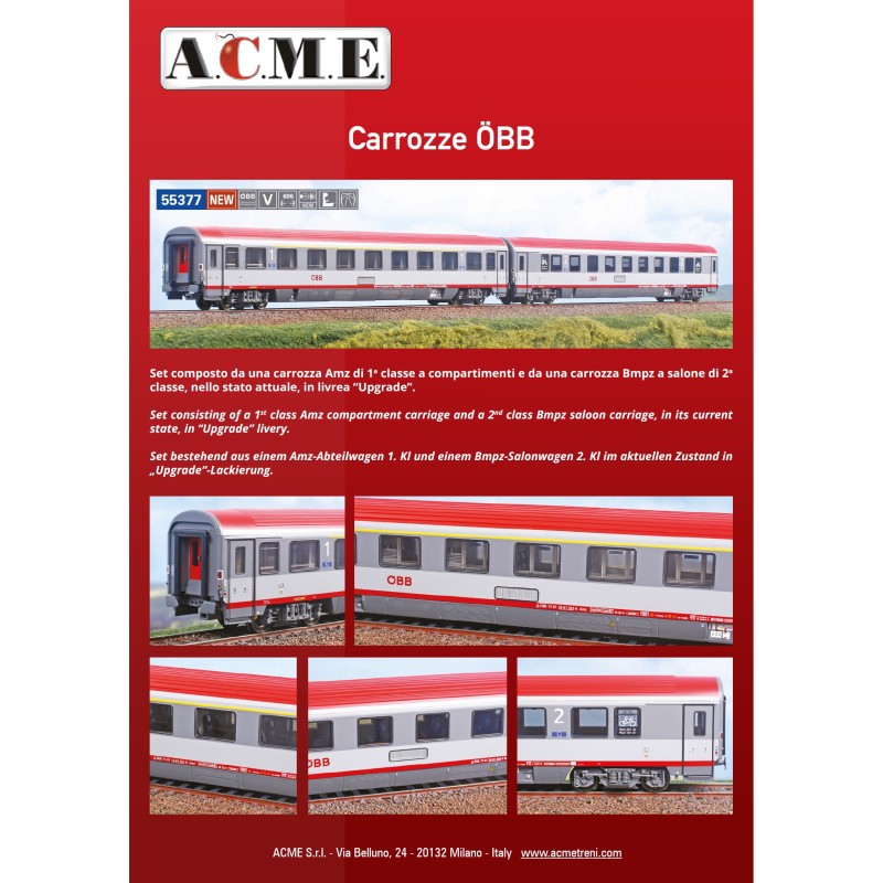 AC55377 1:87 Zest.2 wag.OBB 1 kl.(Amz)+2 kl.(Bmpz)